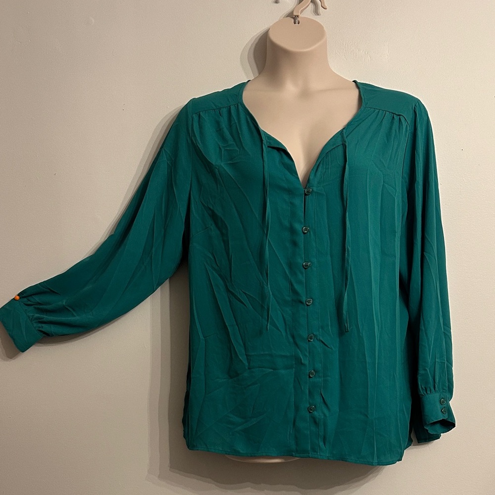 Penningtons Teal Long Sleeve Blouse